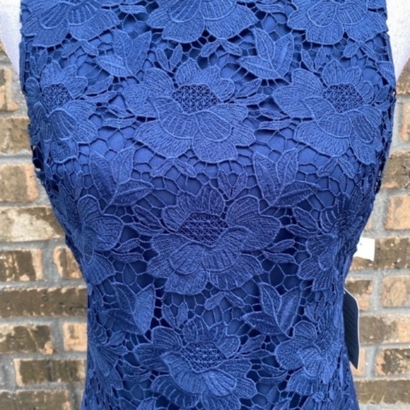 NEW Eliza J Blue Crochet Floral Overlay Dress - Size 4 - Special Occasions - Picture 4 of 7